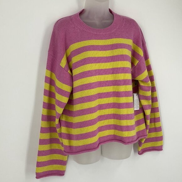 Velvet by Graham & Spencer Pink and Yellow Striped Sweater - Picture 6 of 12